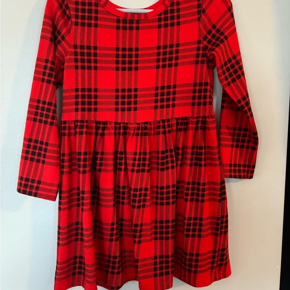 Cat & Jack Red and Black Plaid Kids Dress